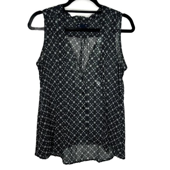 Gap Womens Sleeveless Blouse V-Neck Sheer Tank Top, Blue XS NWOT - Picture 1 of 9
